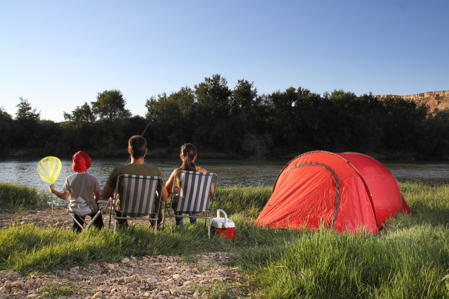 famille au camping landes